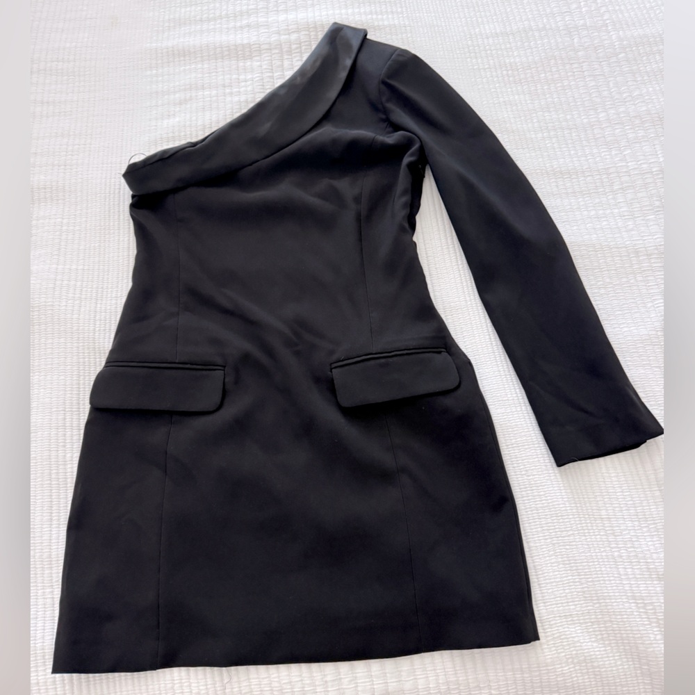 Asymmetrical tuxedo dress